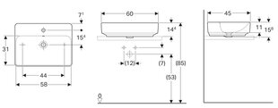 Умывальник керамический Geberit VariForm 500.780.01.2, белый цена и информация | Раковины | pigu.lt