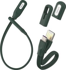 Кабель Baseus USB (double sided) - USB Type C cable 5 A 22 см, bracelet style green (CATFH-06B) цена и информация | Кабели для телефонов | pigu.lt