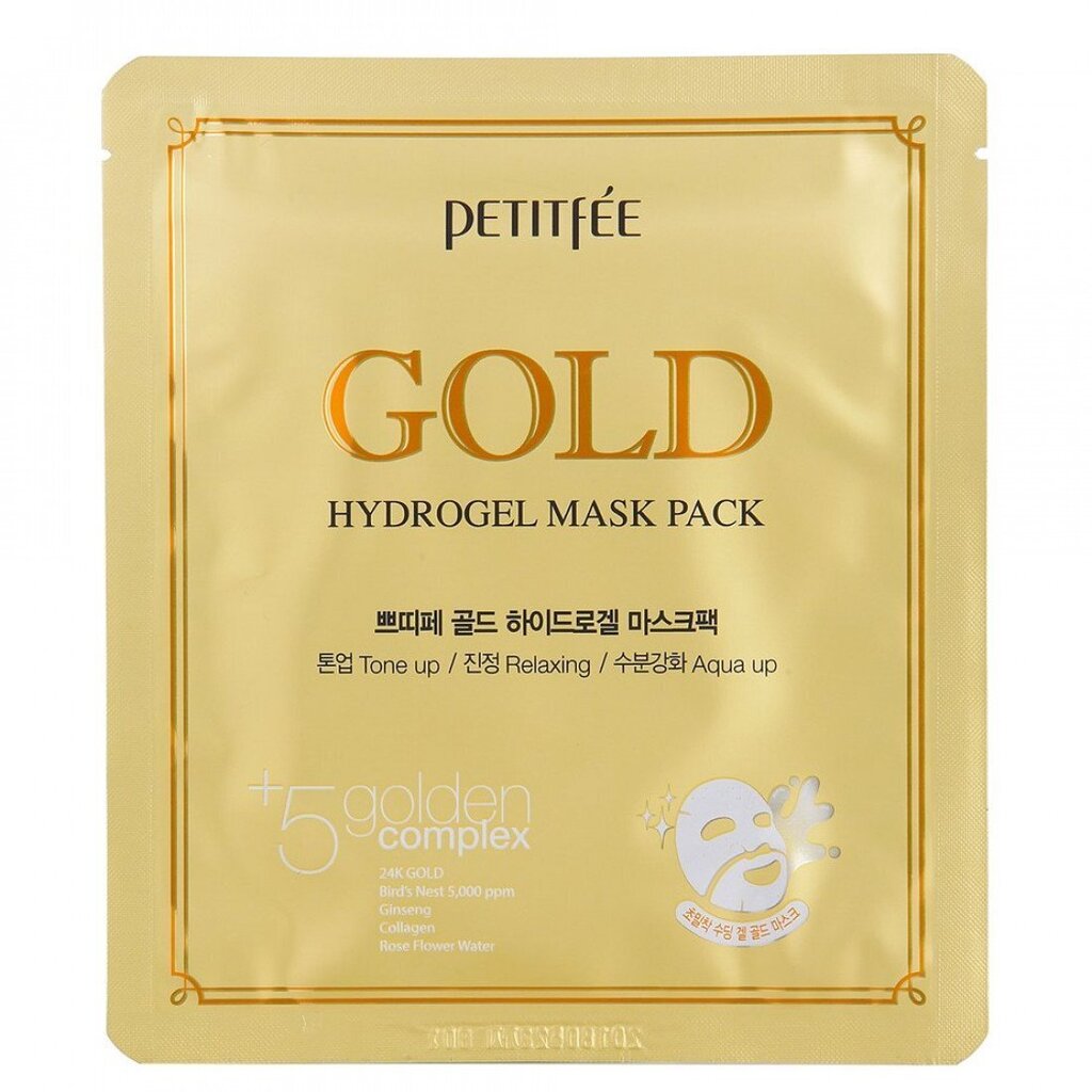Lakštinė veido kaukė Petitfee Gold Hydrogel 1 vnt. цена и информация | Veido kaukės, paakių kaukės | pigu.lt