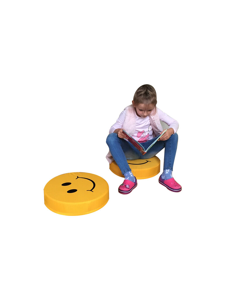 Pufas Wood Garden Smiley Seat Premium, geltonas цена и информация | Vaikiški sėdmaišiai, foteliai, pufai | pigu.lt