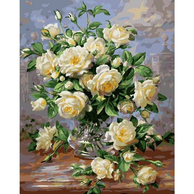 Piešimo rinkinys Arbatinės rožės 40x50 kaina ir informacija | Tapyba pagal skaičius | pigu.lt