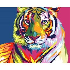 Piešimo rinkinys Spalvingas tigras 40x50 kaina ir informacija | Tapyba pagal skaičius | pigu.lt
