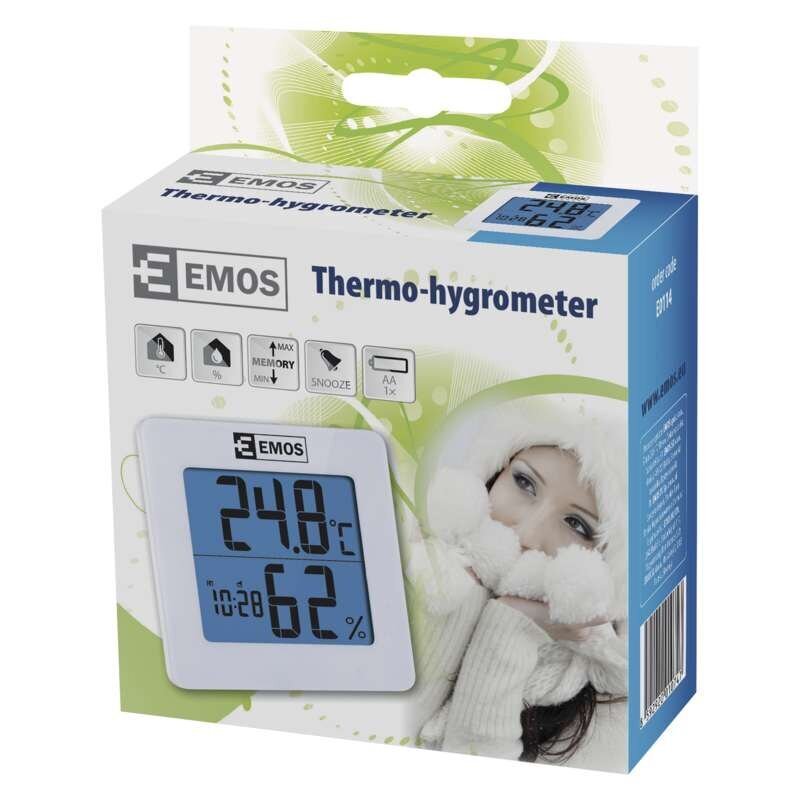 Termohidrometras EMOS E0114 цена и информация | Meteorologinės stotelės, termometrai | pigu.lt