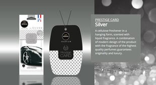 Aroma automobilio oro gaiviklis Prestige Card Silver 6g kaina ir informacija | Salono oro gaivikliai | pigu.lt