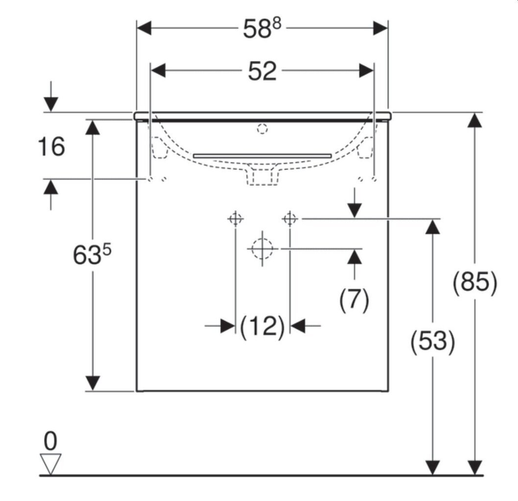 Praustuvas su pakabinama spintele Selnova Square 501.252.00.1, 600x652x502 mm, baltas kaina ir informacija | Praustuvai | pigu.lt