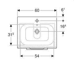 Умывальник с подвесной тумбой и двумя ящиками Selnova Square 501.236.00.1, 600x652x502мм, белый цена и информация | Раковины | pigu.lt