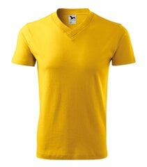 V-neck футболка Unisex желтая цена и информация | Мужские футболки | pigu.lt
