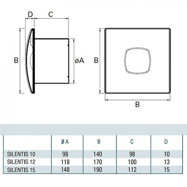 Ventiliatorius Cata Silentis 12 Inox kaina ir informacija | Vonios ventiliatoriai | pigu.lt