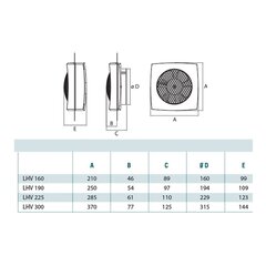 Sieninis ventiliatorius Cata LHV-300 kaina ir informacija | Vonios ventiliatoriai | pigu.lt