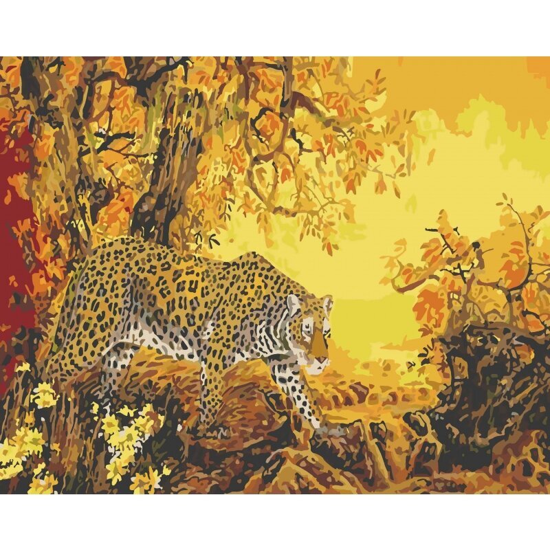 Piešimo rinkinys Leopardas 2 40x50 цена и информация | Tapyba pagal skaičius | pigu.lt