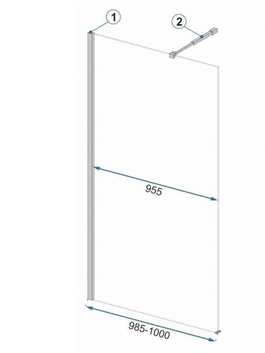 Dušo sienelė REA Aero black mat 90,100,110,120 cm kaina ir informacija | Dušo durys ir sienelės | pigu.lt