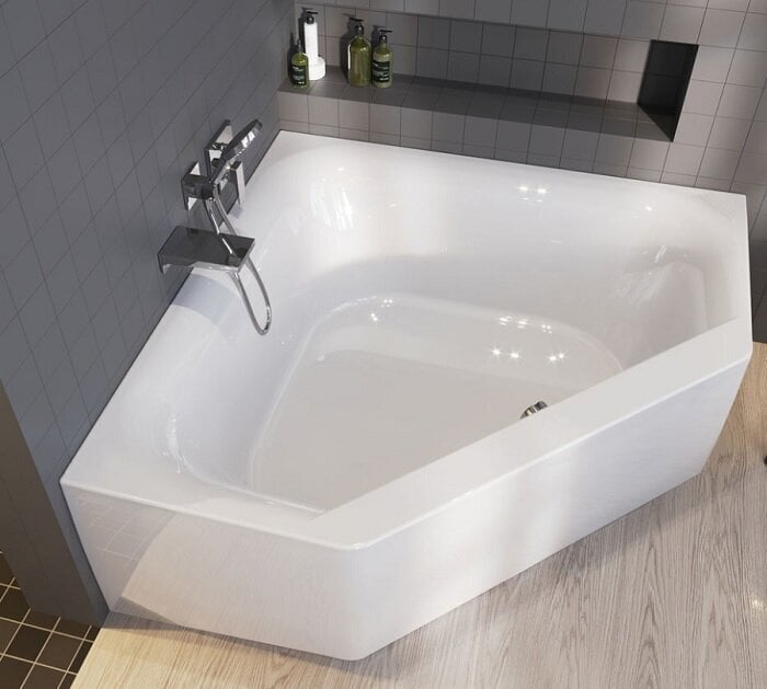 Kampinė vonia RIHO Austin Plug & Play 145x145 cm kaina ir informacija | Vonios | pigu.lt