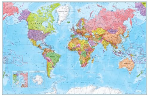 Pasaulio sieninis politinis žemėlapis M 1:41 mln. kaina ir informacija | Žemėlapiai | pigu.lt