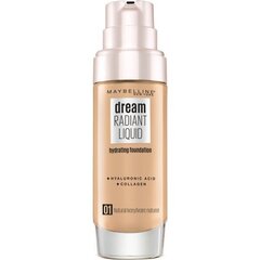 Maybelline Dream Radiant Liquid makiažo pagrindas 3 True Ivory, 1N Natural Ivory kaina ir informacija | Makiažo pagrindai, pudros | pigu.lt