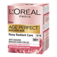 Восстанавливающий крем для области вокруг глаз L'oreal Paris Age Perfect Golden Age Rosy 15 мл цена и информация | Сыворотки, кремы для век | pigu.lt