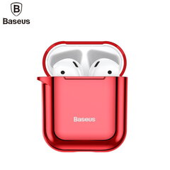 Чехол Baseus Metallic Shining Ultra-thin Silicone Protector Case with Hook for Airpods, Silver цена и информация | Аксессуары для наушников | pigu.lt