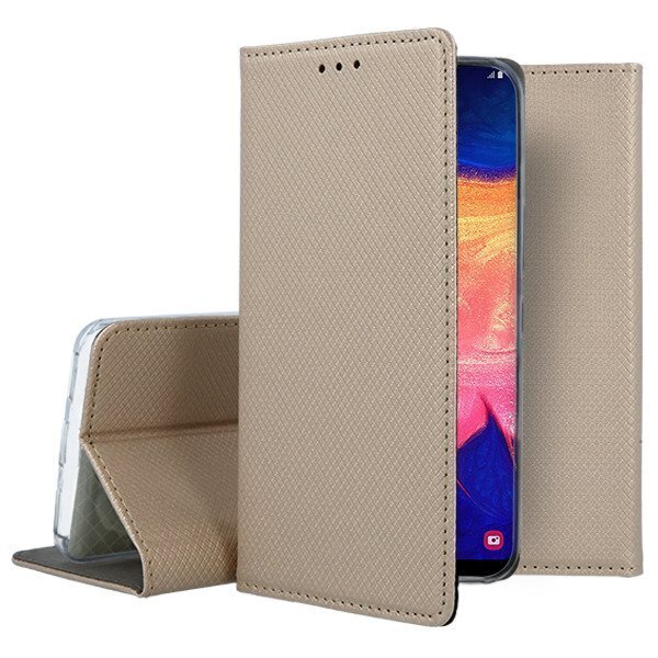 Mocco Smart Magnet Book Case For Samsung Galaxy A21 Gold kaina ir informacija | Telefono dėklai | pigu.lt