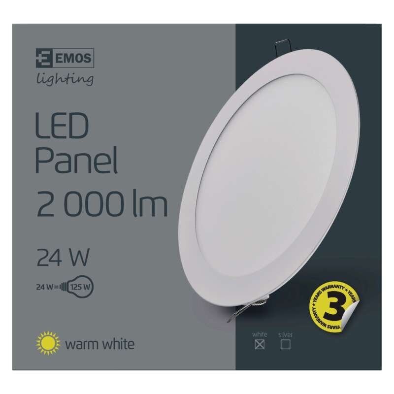 Emos LED panelė, 24W, šiltai balta цена и информация | Įmontuojami šviestuvai, LED panelės | pigu.lt