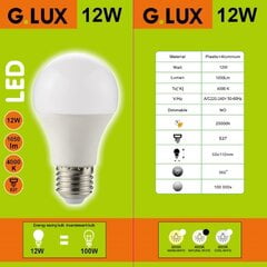 Светодиодные лампы G. LUX GR-LED-A60-12W 4000K, 10шт. Упаковка цена и информация | Электрические лампы | pigu.lt