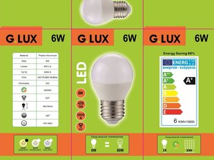 Светодиодные лампы G. LUX GR-LED-G45-E27-6W-3000K, 10шт. Упаковка цена и информация | Электрические лампы | pigu.lt