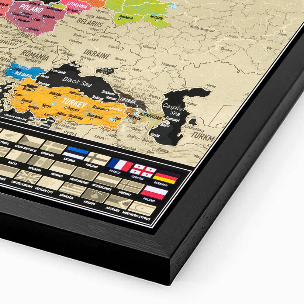 Nutrinamas kelionių žemėlapis "Europa" su rėmeliu kaina ir informacija | Žemėlapiai | pigu.lt