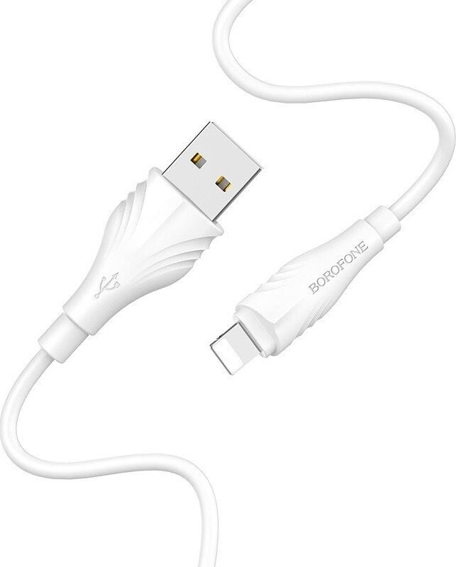 Borofono kabelis BX18 Optimal - USB iki Lightning - 2 metrai baltas kaina ir informacija | Laidai telefonams | pigu.lt
