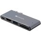 Canyon Multiport Docking Station, 100-240V, Output USB-C PD100W&USB-A 5V/1A kaina ir informacija | Adapteriai, USB šakotuvai | pigu.lt