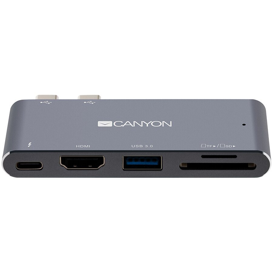 Canyon Multiport Docking Station, 100-240V, Output USB-C PD100W&USB-A 5V/1A kaina ir informacija | Adapteriai, USB šakotuvai | pigu.lt