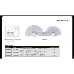 Резьбовой шаблон Insize METRIC 60° 0.25-7.0 мм (24 шт.) цена и информация | Механические инструменты | pigu.lt