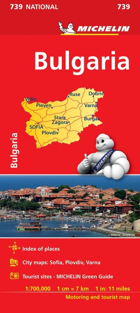 Kelių žemėlapis, Michelin, Bulgarija kaina ir informacija | Kelionių vadovai, aprašymai | pigu.lt
