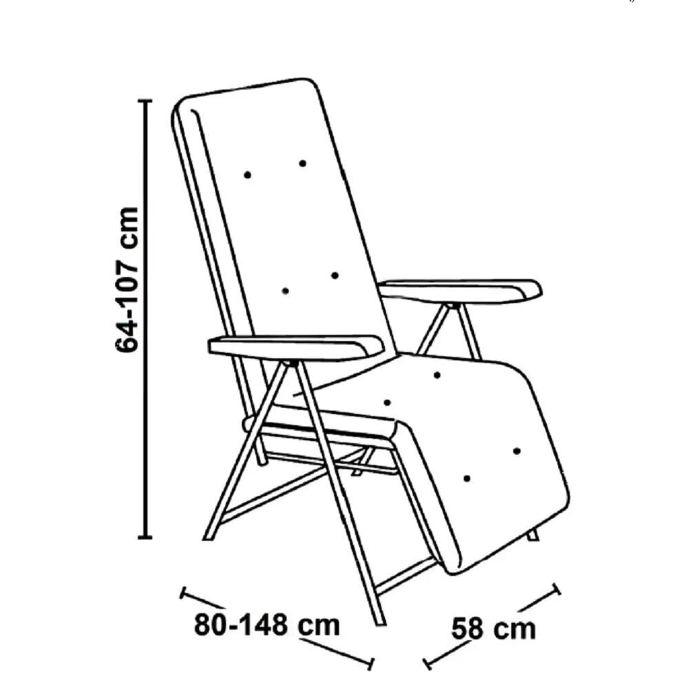 Sulankstoma kėdė-gultas Patio Lena Plus A079-06PB, pilka kaina ir informacija | Lauko kėdės, foteliai, pufai | pigu.lt