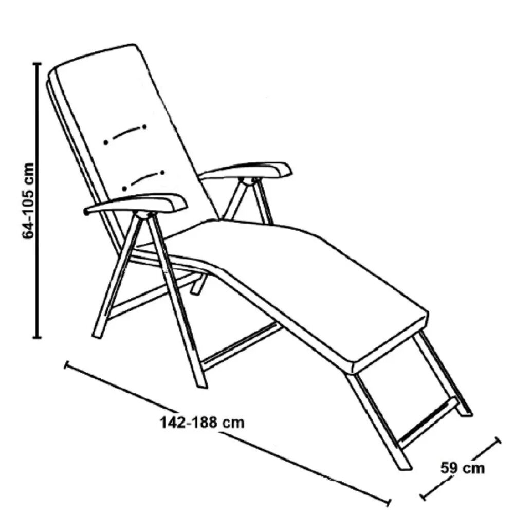 Gultas Patio Lena Lounger A079-06PB, pilkas kaina ir informacija | Gultai | pigu.lt