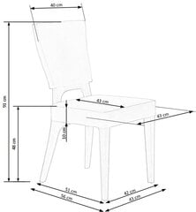 Набор из 2 стульев Halmar Wenanty, серый цена и информация | Стулья для кухни и столовой | pigu.lt