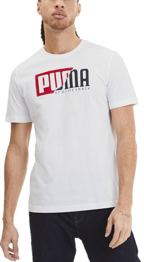 Vyriški laisvalaikio marškinėliai Puma Flock Graphic Tee, balti kaina ir informacija | Vyriški marškinėliai | pigu.lt