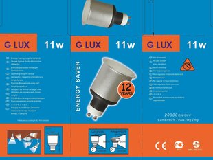 Энергосберегающая лампочка 11W упаковка 10шт G.LUX 11W GU10 Упаковка цена и информация | Электрические лампы | pigu.lt