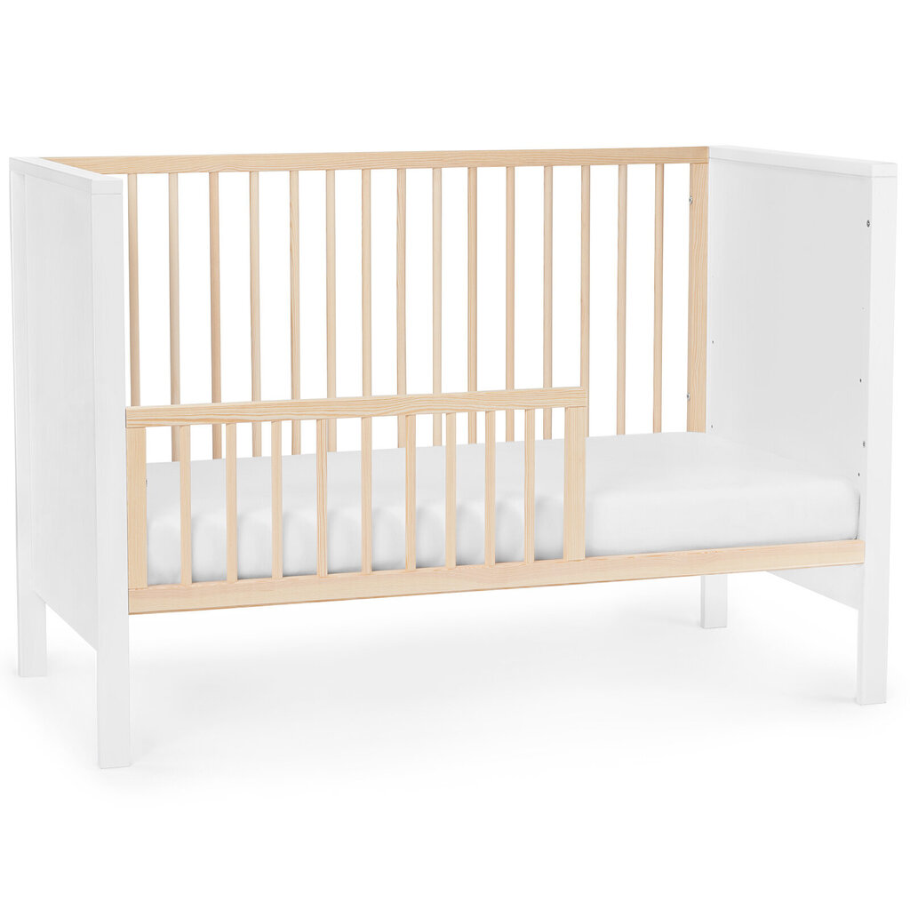 Medinė lovytė Kinderkraft Mia, 120x60 cm, balta цена и информация | Kūdikių lovytės | pigu.lt