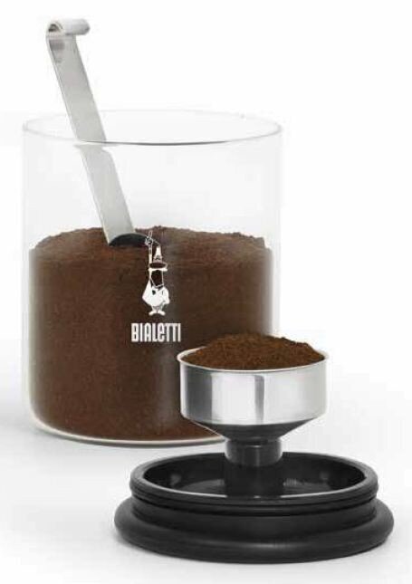 Bialetti stiklinis indas kavos laikymui 250g kaina ir informacija | Maisto saugojimo  indai | pigu.lt