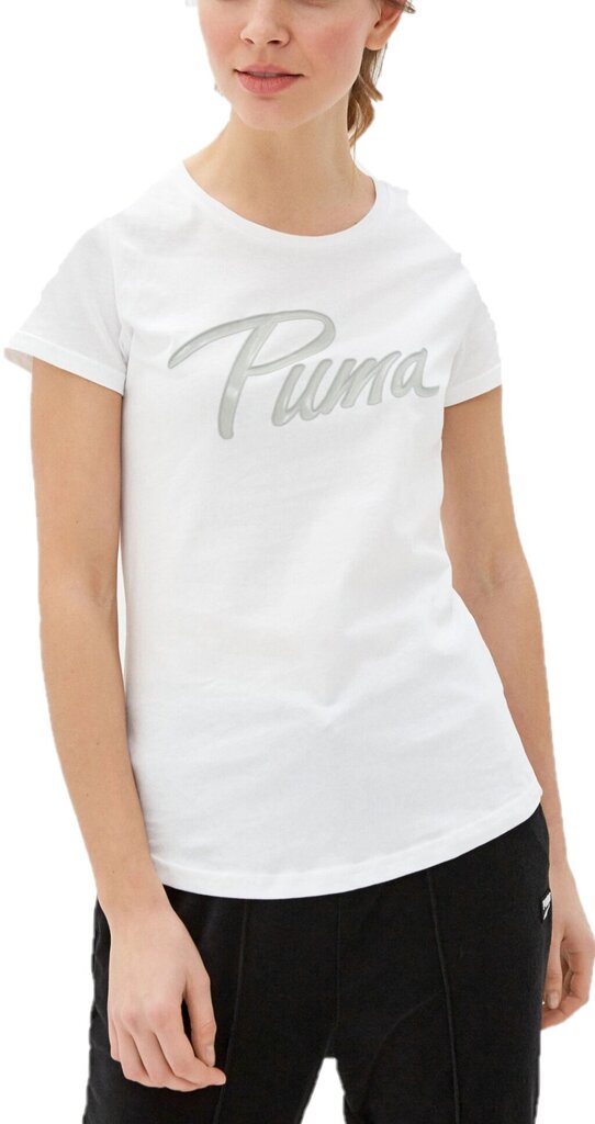 Palaidinė moterims Puma Athletics Tee White, balta цена и информация | Sportinė apranga moterims | pigu.lt