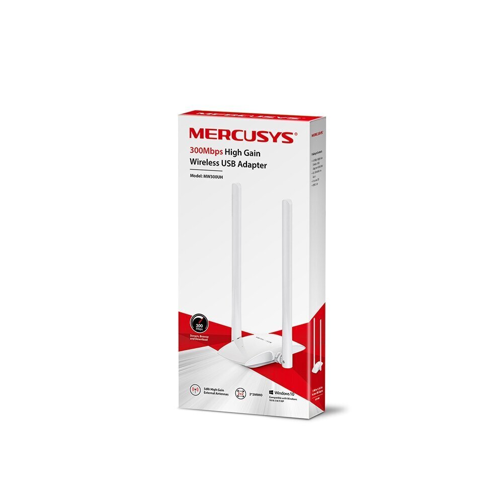 Mercusys High Gain Wireless USB Adapter MW300UH kaina ir informacija | Maršrutizatoriai (routeriai) | pigu.lt