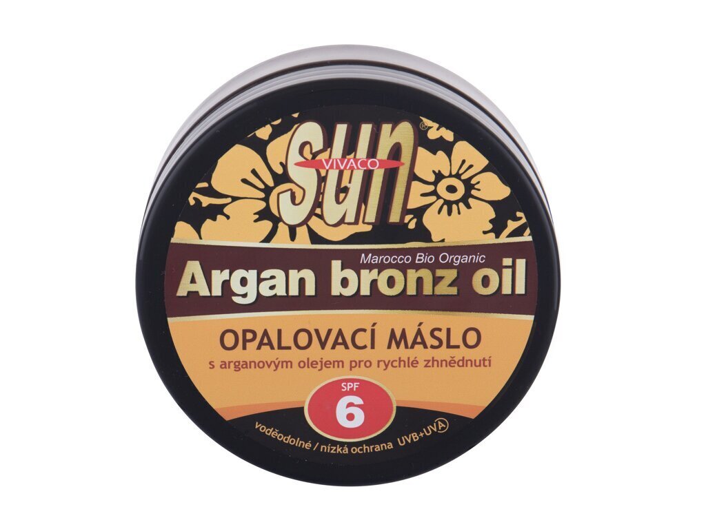 Įdegį skatinantis kūno sviestas Vivaco Argan Bronz Oil Sun SPF6, 200 ml цена и информация | Kremai nuo saulės | pigu.lt