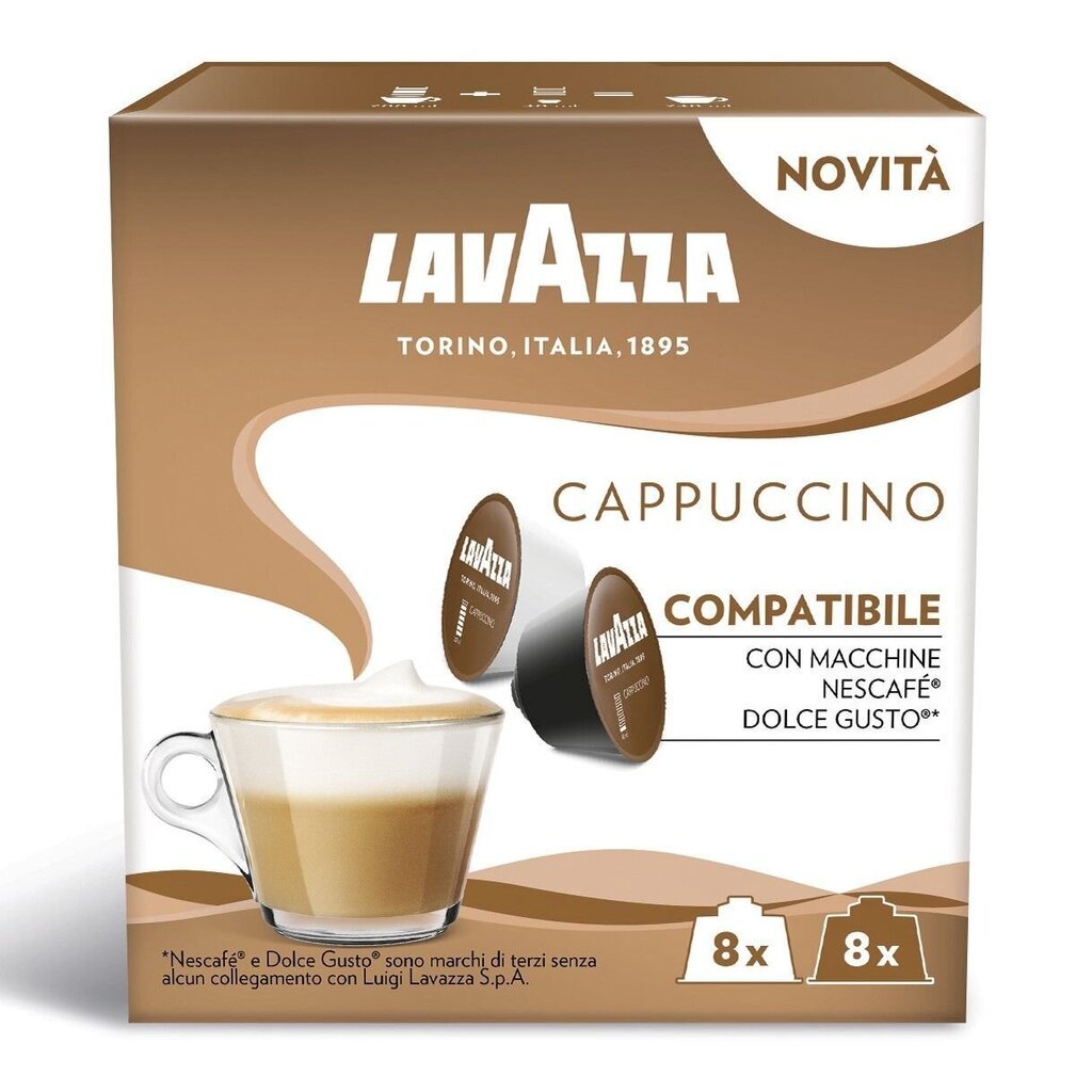 Lavazza „Cappuccino“, 16 Dolce Gusto aparatams tinkamų kaps. kaina ir informacija | Kava, kakava | pigu.lt