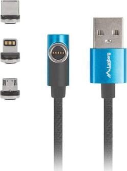 Lanberg USB - Micro-USB/Lightning/USB-C, 1m цена и информация | Laidai telefonams | pigu.lt