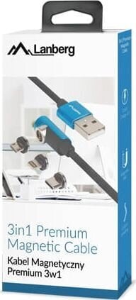 Lanberg USB - Micro-USB/Lightning/USB-C, 1m цена и информация | Laidai telefonams | pigu.lt