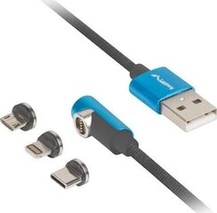 Кабель Lanberg USB - Micro-USB / Lightning / USB-C, 1 м цена и информация | Кабели для телефонов | pigu.lt