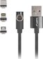 Lanberg CA-3IN1-21CU-0010-BK USB, 1m kaina ir informacija | Laidai telefonams | pigu.lt