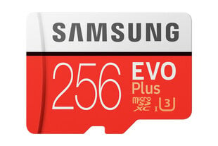 Карта памяти Samsung EVO Plus MicroSD с адаптером 256GB цена и информация | Карты памяти для фотоаппаратов, камер | pigu.lt