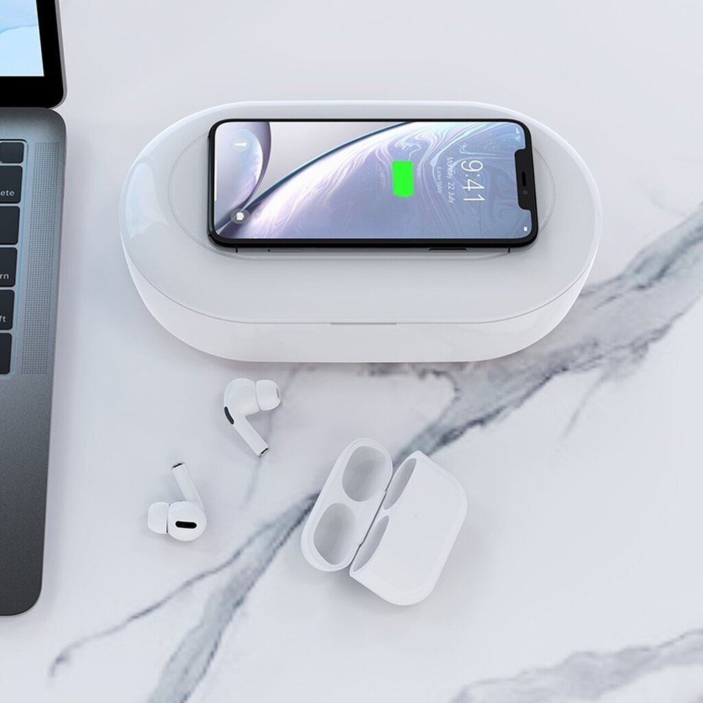 Devia Portable UV Disinfection Storage - Wireless Charger, Type C, 2A kaina ir informacija | Priedai telefonams | pigu.lt