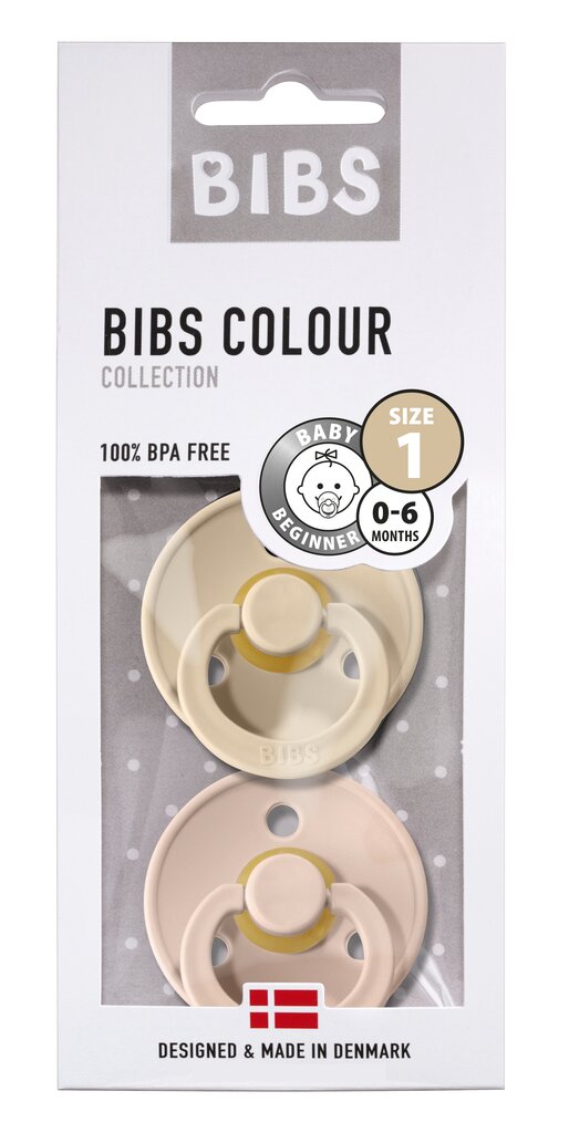 Čiulptukas Bibs, 0–6 mėn, Vanilla/Blush kaina ir informacija | Čiulptukai | pigu.lt