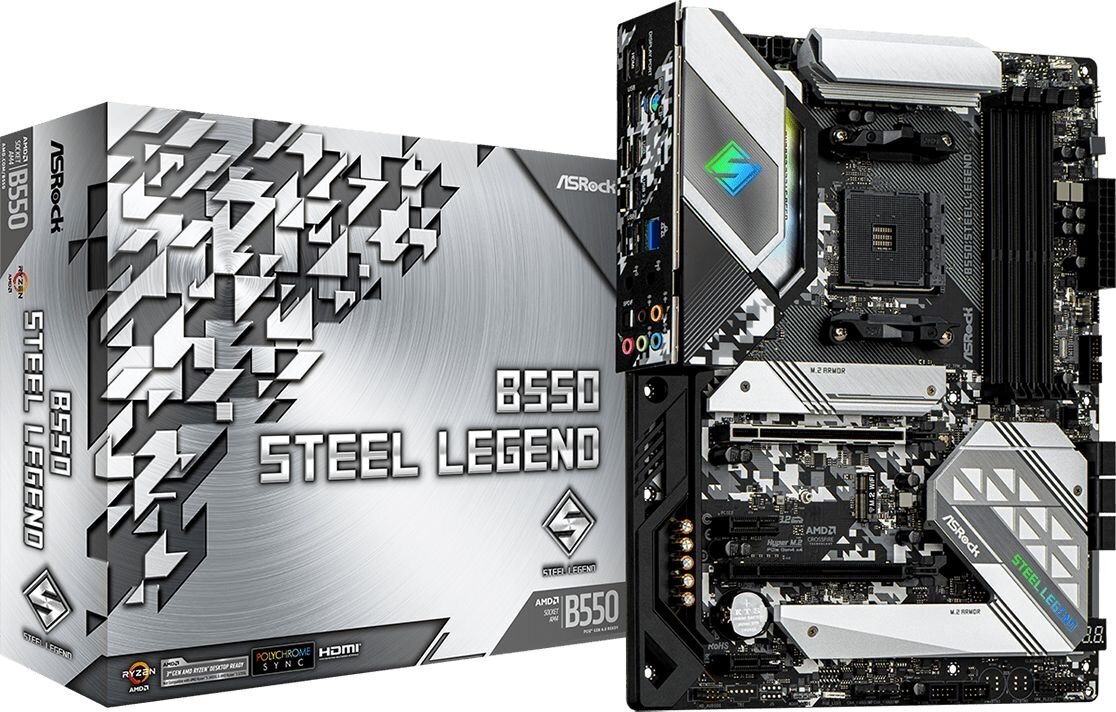 ASRock B550 Steel Legend kaina ir informacija | Pagrindinės plokštės | pigu.lt