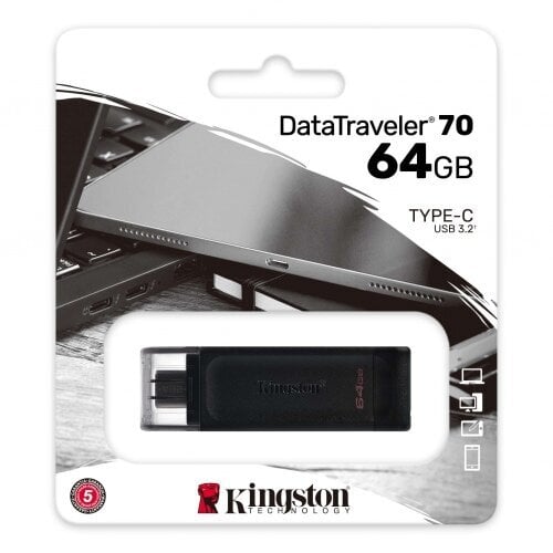 Kingston Data Traveler 70, 64GB цена и информация | USB laikmenos | pigu.lt
